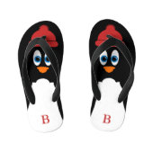 Kleine Pinguïn Monogrammed Leuke Cartoon Funny Bir Kinder Teenslippers (Voetbed)