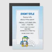 Kleine pinguïn zittend met sneeuwballen (Voorkant / Achterkant)