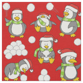 Kleine pinguïnpatronen stof (Close Up)