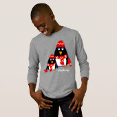 Kleine pinguïns | Aangepaste naam T-shirt (Voorkant volledig)