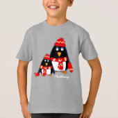 Kleine pinguïns | Aangepaste naam T-shirt (Voorkant)
