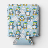 Kleine pinguïns achtergrond blikjeskoeler (Achterkant)