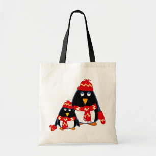 Kleine pinguïns. kerstcadeau tote bag