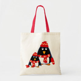 Kleine pinguïns. kerstcadeau tote bag
