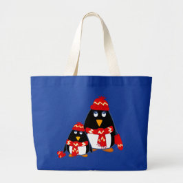 Kleine pinguïns. kerstcadeau tote bag