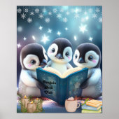 Kleine pinguïns lezen boek Speciaal Kunst Poster (Voorkant)