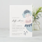 KLEINE PINKBLAUWE MERMAID BABY SHOWER INVITE BEDANKKAART (Staand voorkant)