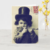 Kleine piper Boy Kaart (Gele Bloem)