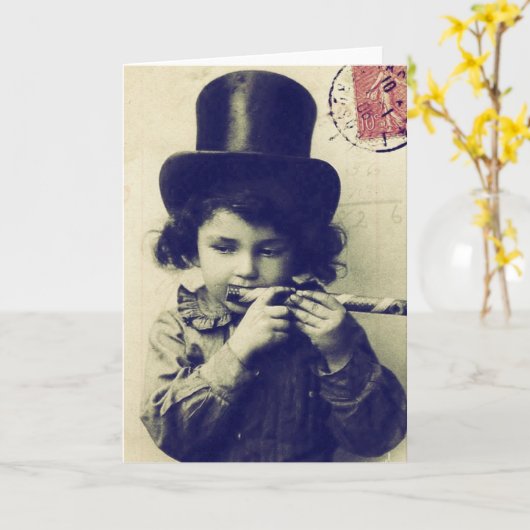 Kleine piper Boy Kaart (Gele Bloem)