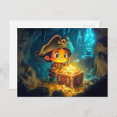 Kleine piraat ontdekt schat in een grot briefkaart (Voorkant / Achterkant)