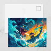 Kleine piraat vecht tegen een Zee monster op de Hi Briefkaart (Voorkant / Achterkant)