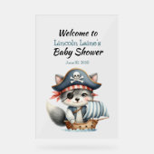 Kleine Pirate Kat Baby Jongen Douche Acryl Bord (Voorkant)