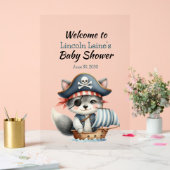 Kleine Pirate Kat Baby Jongen Douche Acryl Bord (Huwelijk)