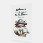 Kleine Pirate Kat Baby Jongen Douche Acryl Bord (Hoek)