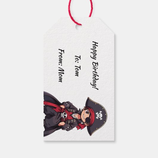 Kleine Pirate Kinderen Verjaardag Cadeaulabel (Achterkant)