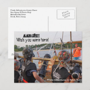 Kleine Piraten op Piratenschip Briefkaart