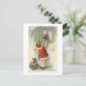 Kleine plaatsen waar bloemkool op de vensterbank i briefkaart (Staand voorkant)