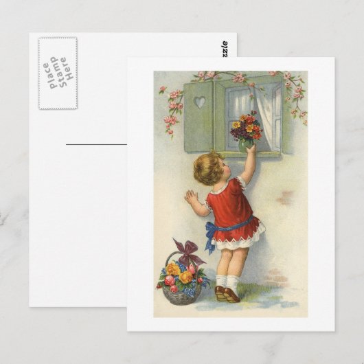 Kleine plaatsen waar bloemkool op de vensterbank i briefkaart (Voorkant / Achterkant)