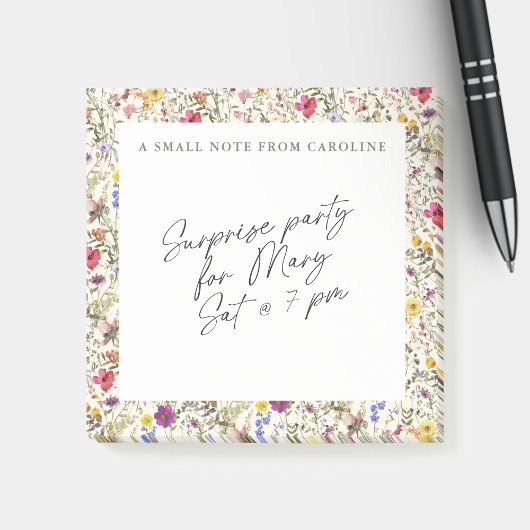 Kleine plaknotitie wilde bloem aquarel bloem post-it® notes