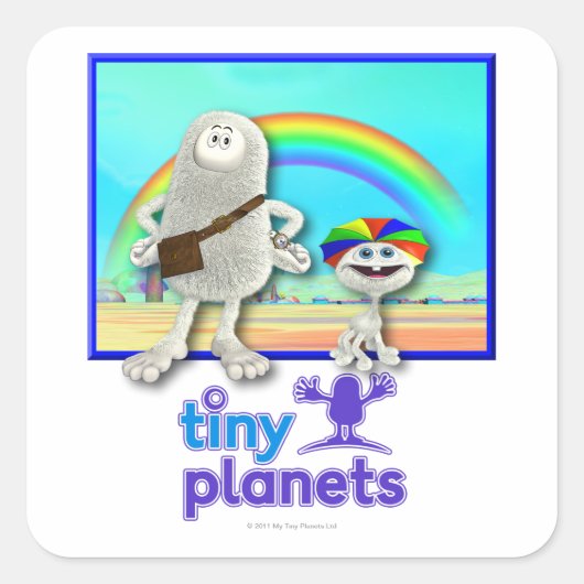 Kleine planeten - Rainbows maken Vierkante Sticker (Voorkant)