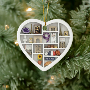 Kleine Planken: Ik hou van Parijs Frankrijk 2D pri Keramisch Ornament
