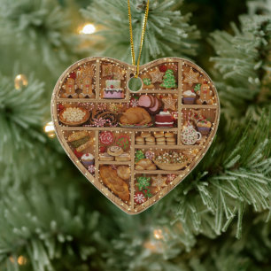 Kleine Planken: Kerst Eten editie 2D print Kerstmi Keramisch Ornament