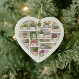 Kleine Planken Succulente Plant Uitgave grafische  Keramisch Ornament
