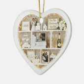 Kleine Plankjes Net Getrouwd Eerste Kerstmis Samen Keramisch Ornament (Links)