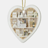 Kleine Plankjes Net Getrouwd Eerste Kerstmis Samen Keramisch Ornament (Links)