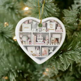 Kleine Plankjes Op Maat Gemaakte Baby Meisje Eerst Keramisch Ornament