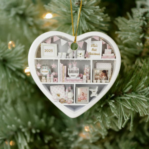 Kleine Plankjes Op Maat Gemaakte Baby Meisje Eerst Keramisch Ornament