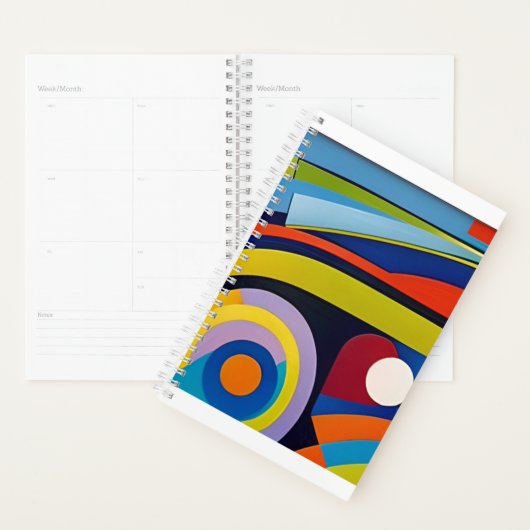 Kleine planner modern abstract kleurrijk ontwerp (Display)