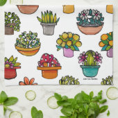 Kleine Planten In Potten Theedoek (Gevouwen)