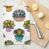 Kleine Planten In Potten Theedoek (Quarter Fold)
