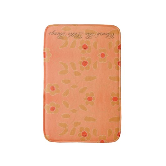 kleine platte vlekken met een peach in rood geacce badmat (Voorkant Verticaal)