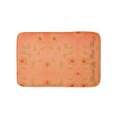 kleine platte vlekken met een peach in rood geacce badmat (Voorkant)