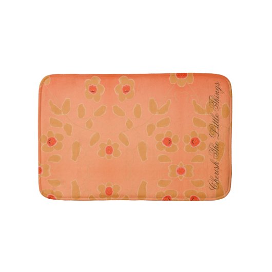 kleine platte vlekken met een peach in rood geacce badmat (Voorkant)