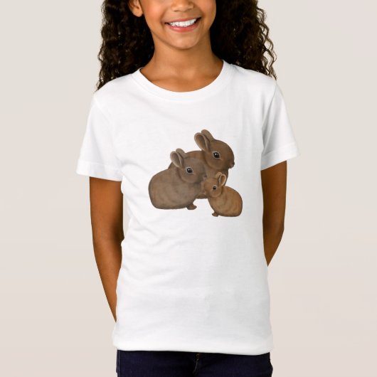 Kleine pluizige konijntjes t-shirt (Voorkant)