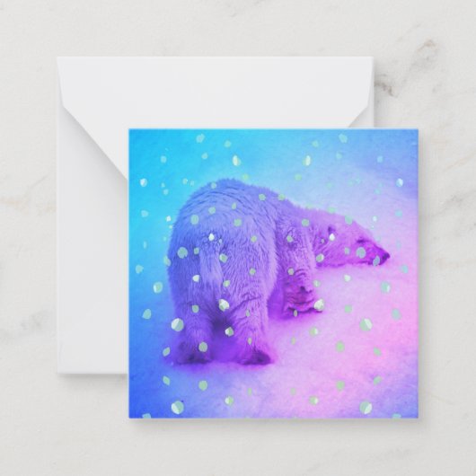 Kleine Polaire Beer die zijn hoofd op de sneeuw ze Notitiekaartje (Voorkant)