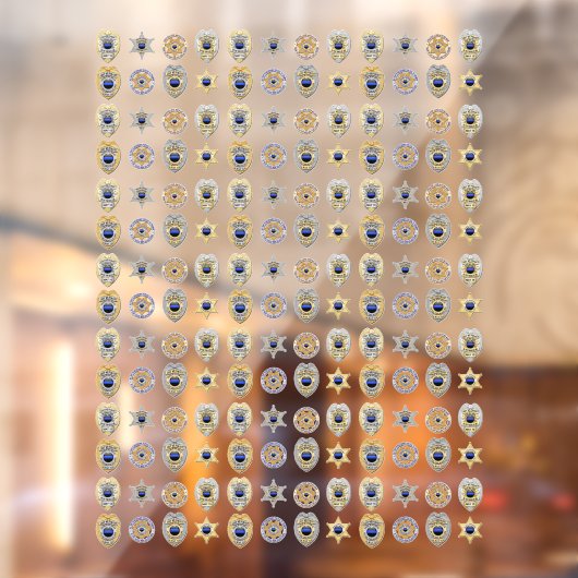 Kleine politie-badges raamsticker (Vel 2)