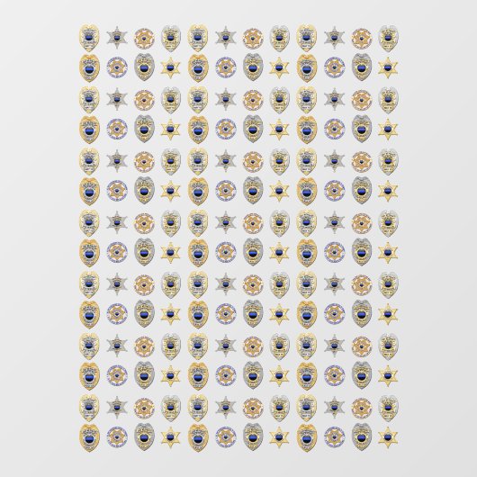 Kleine politie-badges raamsticker (Vel)