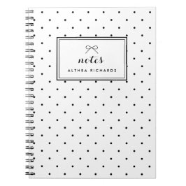 Kleine Polka Dots Patroon Gepersonaliseerd Notitie Notitieboek