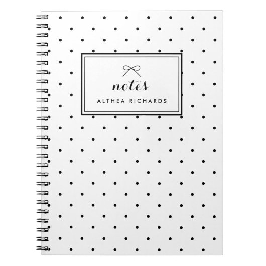 Kleine Polka Dots Patroon Gepersonaliseerd Notitie Notitieboek (Voorkant)