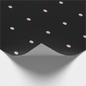 Kleine Polka Dots Zwart Roze Rose Goud Bruids Brui Cadeaupapier (Hoek)