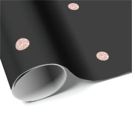 Kleine Polka Dots Zwart Roze Rose Goud Bruids Brui Cadeaupapier