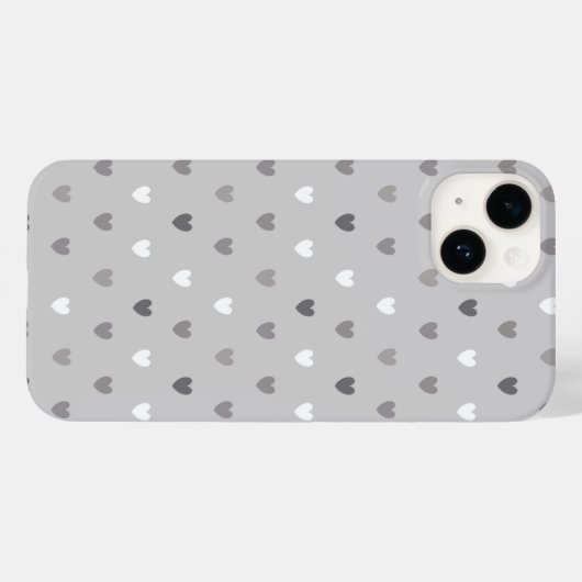 Kleine polka harten in grijze tinten Case-Mate iPhone case (Achterkant (horizontaal))