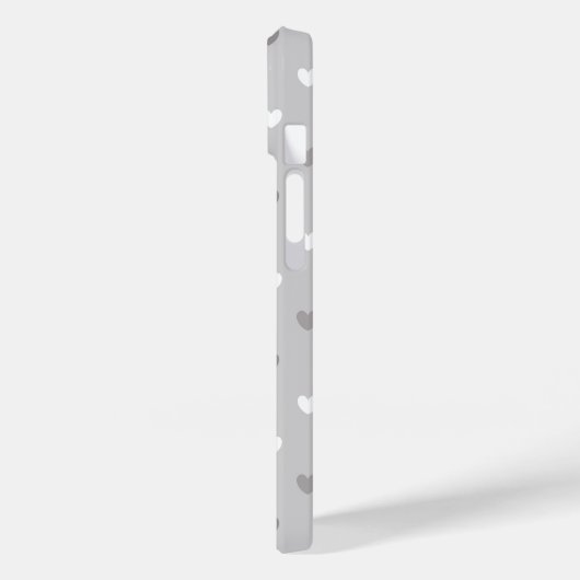 Kleine polka harten in grijze tinten Case-Mate iPhone case (Achterkant / Links)