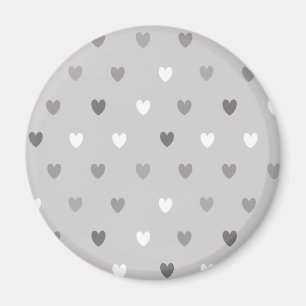 Kleine polka harten in grijze tinten magneet