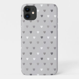 Kleine polka harten in tinten grijs Case-Mate iPhone case