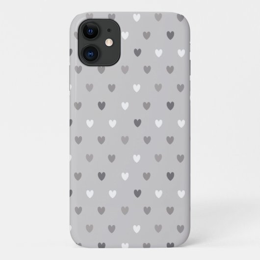 Kleine polka harten in tinten grijs Case-Mate iPhone case (Achterkant)